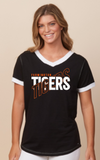 LADIES V-NECK RINGER TEE