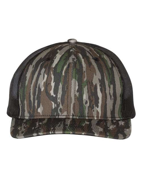 CAMO TRUCKER HAT WITH EMBROIDERY