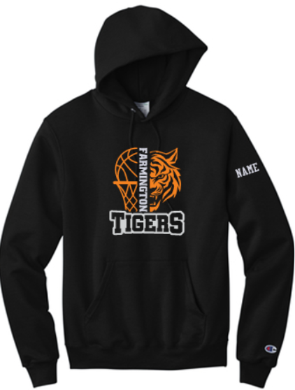 GIRLS 6 BLACK CHAMPION POWERBLEND HOODED SWEATSHIRT