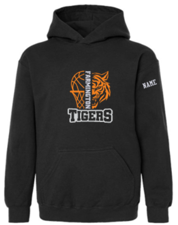 GIRLS 6 BLACK YOUTH HOODED SWEATSHIRT