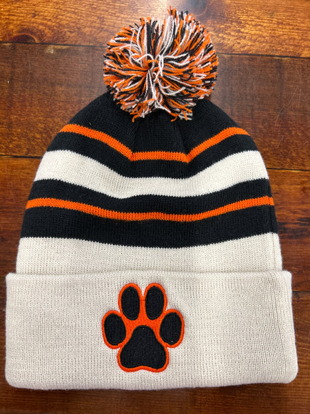KNIT FOLDOVER POM-POM BEANIE
