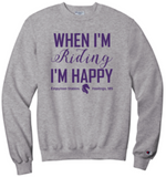 EMPYREAN STABLES "WHEN I'M RIDING" CHAMPION POWERBLEND CREWNECK SWEATSHIRT
