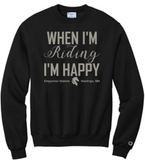 EMPYREAN STABLES "WHEN I'M RIDING" CHAMPION POWERBLEND CREWNECK SWEATSHIRT