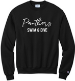 LN GIRLS SWIM & DIVE CHAMPION POWERBLEND CREW - PUFF DESIGN