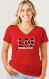LN BOYS SWIM & DIVE LADIES ESSENTIAL V-NECK TEE
