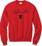 LN GIRLS SWIM & DIVE CHAMPION POWERBLEND CREW - PUFF DESIGN