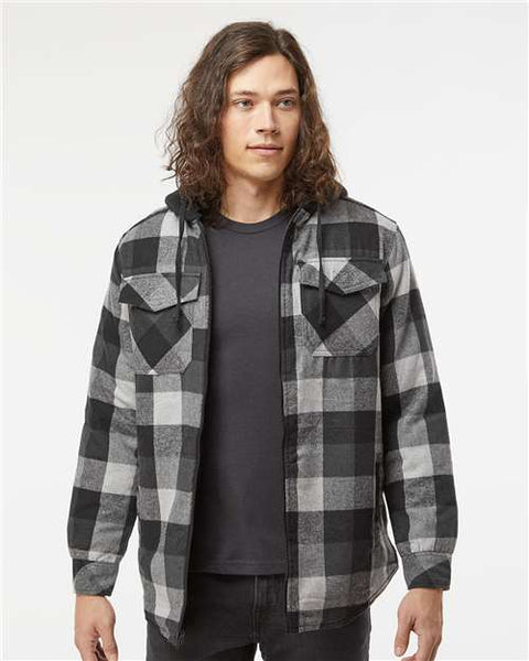 QUILTED FLANNEL HOODED JACKET