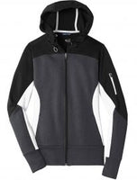 LADIES TECH FLEECE COLORBLOCK FULL ZIP HOODED JACKET