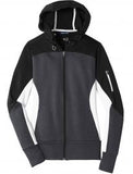LADIES TECH FLEECE COLORBLOCK FULL ZIP HOODED JACKET