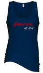 LADIES ESSENTIAL TANK - RED/NAVY