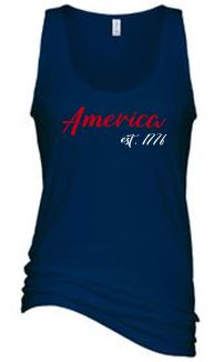 LADIES ESSENTIAL TANK - RED/NAVY