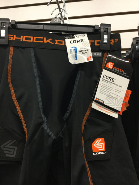 SHOCK DOCTOR MENS COMPRESSION HOCKEY SHORT WITH PELVIC PROTECTION
